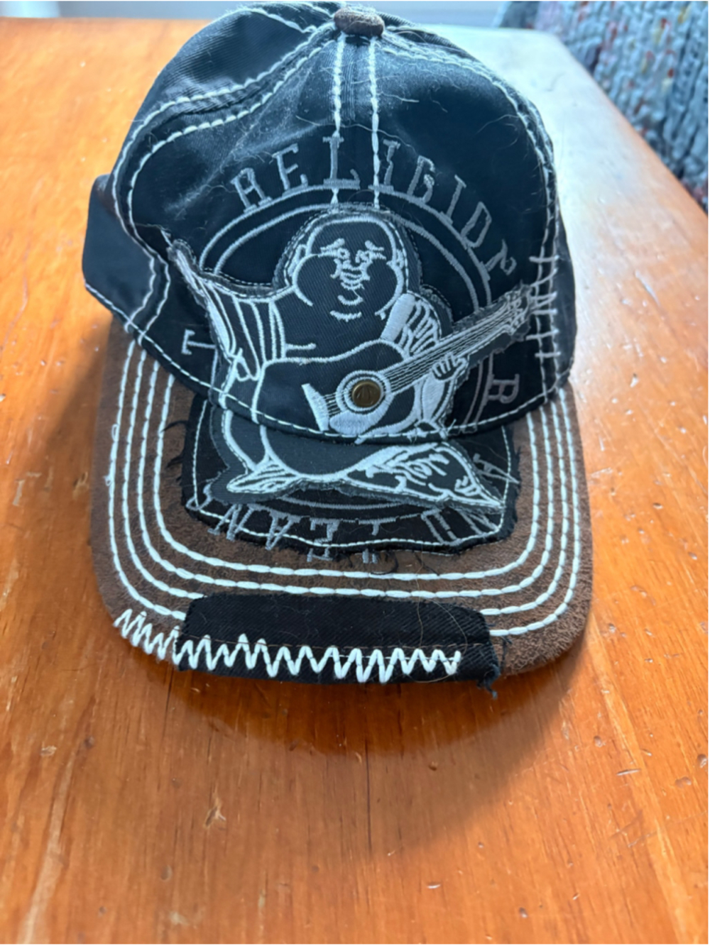 True Religion Baseball Cap Hat One Size Black Brown